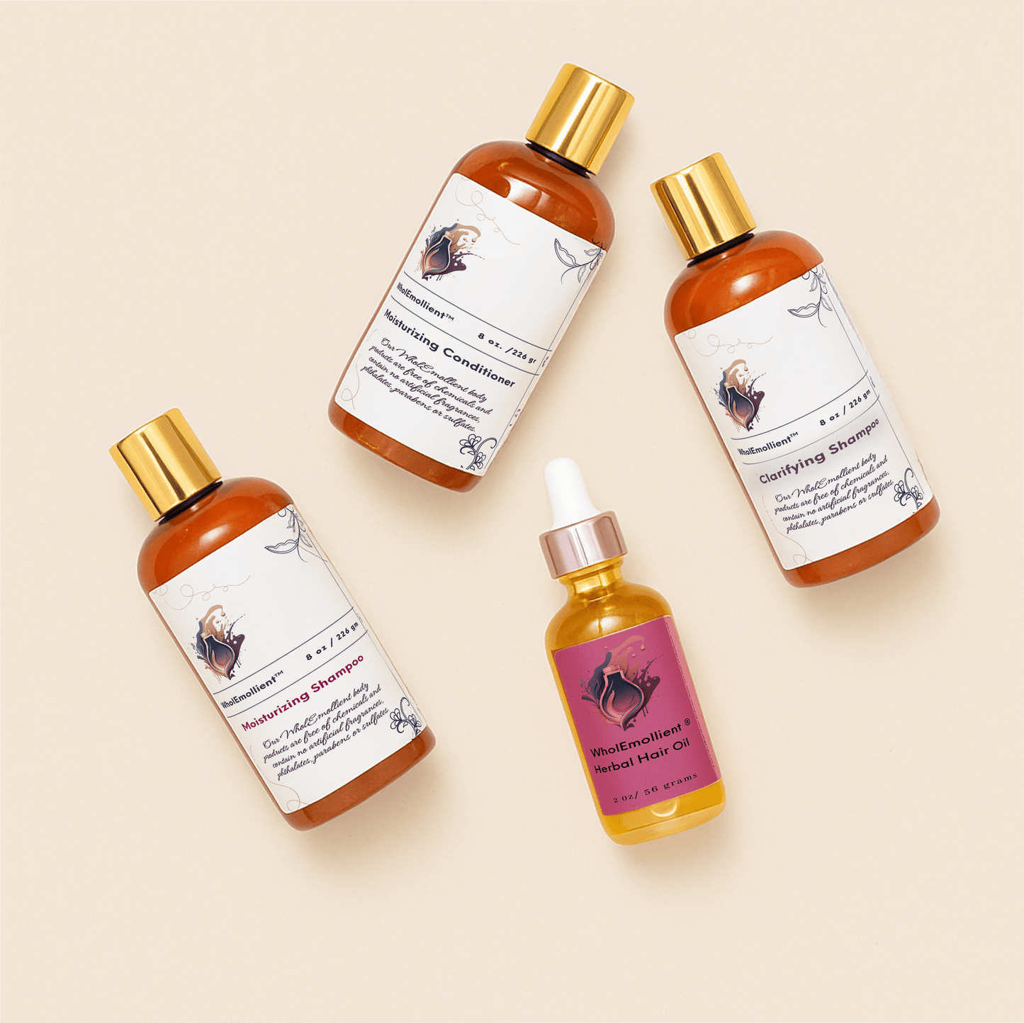 WholEmollient Hair Care Bundle with Rosemary Herbal Hair Oil 